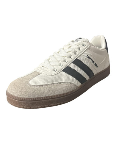 COTTON BELT RETRO CBM524A40 SNEAKER DA UOMO BIANCHE CON STRISCIE NERE
