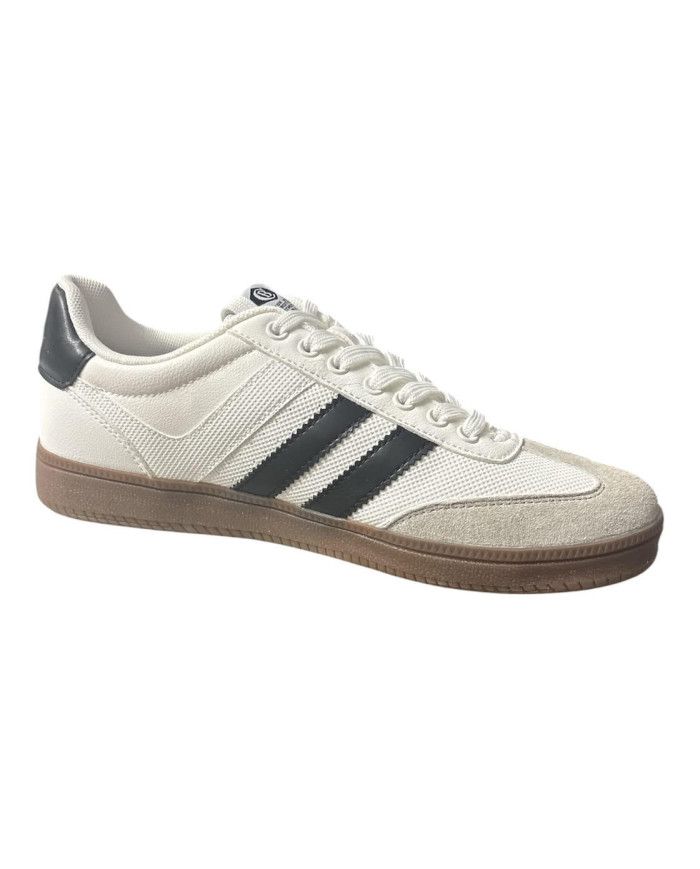 COTTON BELT RETRO CBM524A40 SNEAKER DA UOMO BIANCHE CON STRISCIE NERE
