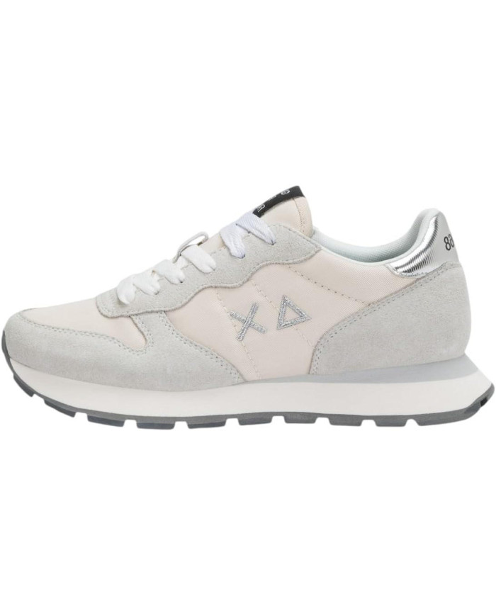 SUN68 Donna Sneakers Basse Poliestere Z45202 beige e argento 
