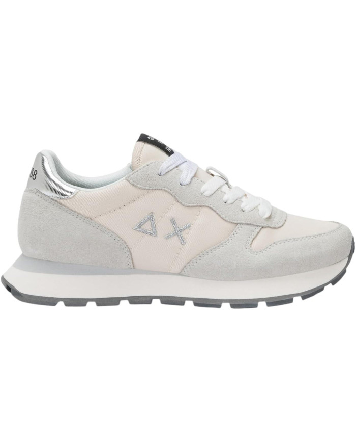 SUN68 Donna Sneakers Basse Poliestere Z45202 beige e argento 
