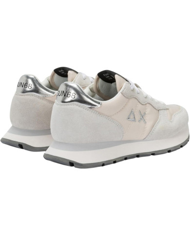 SUN68 Donna Sneakers Basse Poliestere Z45202 beige e argento 
