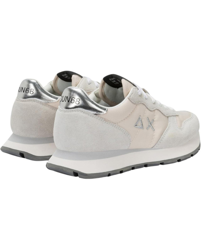 SUN68 Donna Sneakers Basse Poliestere Z45202 beige e argento 
