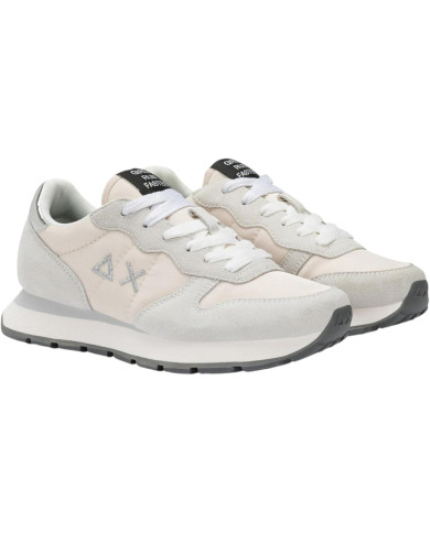 SUN68 Donna Sneakers Basse Poliestere Z45202 beige e argento 
