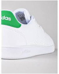 Sneakers Adidas Advantage K GY6995 bianche con lacci e retro verde 
