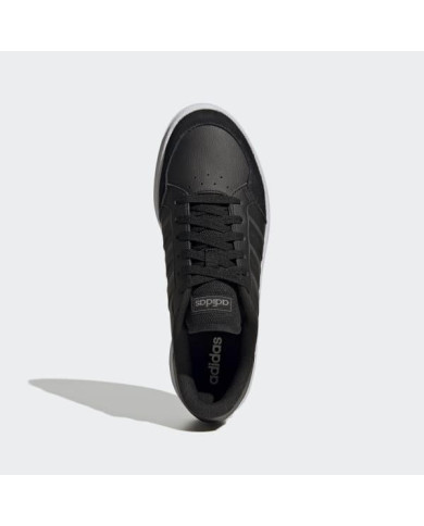 ADIDAS BREAKNET GX4198 SCARPE DI PELLE NERE CON SUOLA BIANCA UOMO. 
