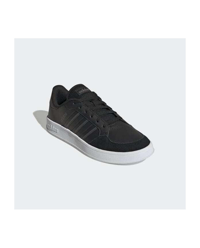ADIDAS BREAKNET GX4198 SCARPE DI PELLE NERE CON SUOLA BIANCA UOMO. 
