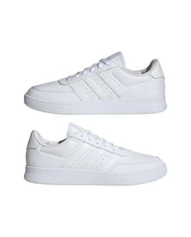 ADIDAS BREAKNET 2.0 ID7110 SCARPE IN PELLE TUTTE BIANCHE DA DONNA CON LACCI 

