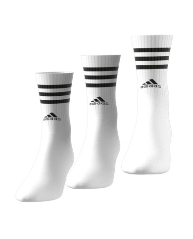 ADIDAS CALZE HT3458 UOMO/DONNA BIANCHE CON LINEE NERE E CON SCRITTA E LOGO NERA TESSUTO DI COTONE
