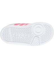 ADIDAS HOOPS 4.0 CF I JI0910 SCARPETTE PER BAMBINA COLORE BIANCA CON STRISCE ROSA E UN PICCOLO BORDINO COLOR BEIGE CHIUSURA A ST