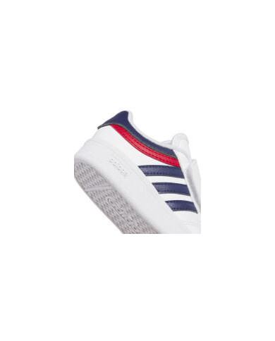Adidas grand court 00s el i ji3488 scarpette bambino colore bianco, blu e rosso con scritta rossa chiusura a strappo.
