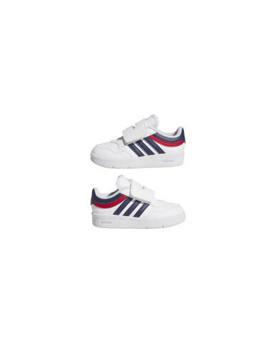 Adidas grand court 00s el i ji3488 scarpette bambino colore bianco, blu e rosso con scritta rossa chiusura a strappo.
