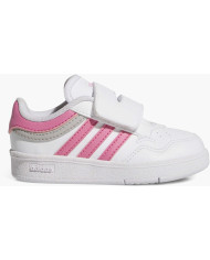 ADIDAS HOOPS 4.0 CF I JI0910 SCARPETTE PER BAMBINA COLORE BIANCA CON STRISCE ROSA E UN PICCOLO BORDINO COLOR BEIGE CHIUSURA A ST