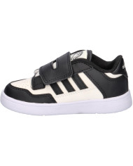 ADIDAS RAPID COURT CF I JS3546 SCARPETTE PER BAMBINI COLORE NERO E BIANCO E STRISCE NERE.
