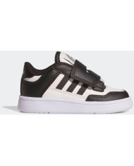 ADIDAS RAPID COURT CF I JS3546 SCARPETTE PER BAMBINI COLORE NERO E BIANCO E STRISCE NERE.
