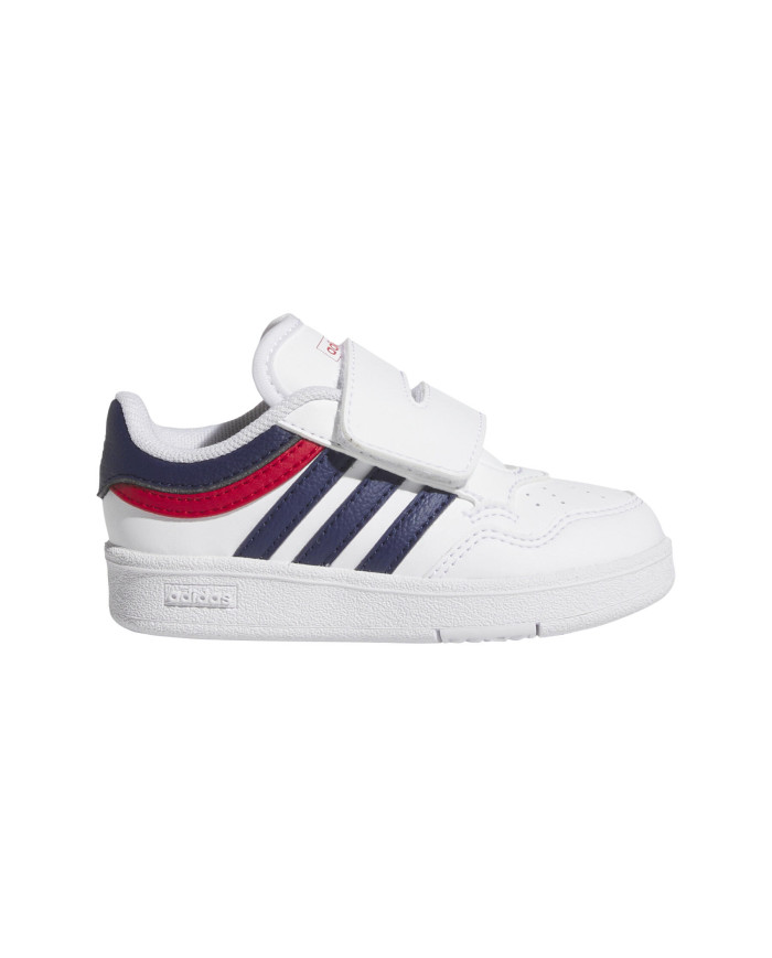 Adidas grand court 00s el i ji3488 scarpette bambino colore bianco, blu e rosso con scritta rossa chiusura a strappo.
