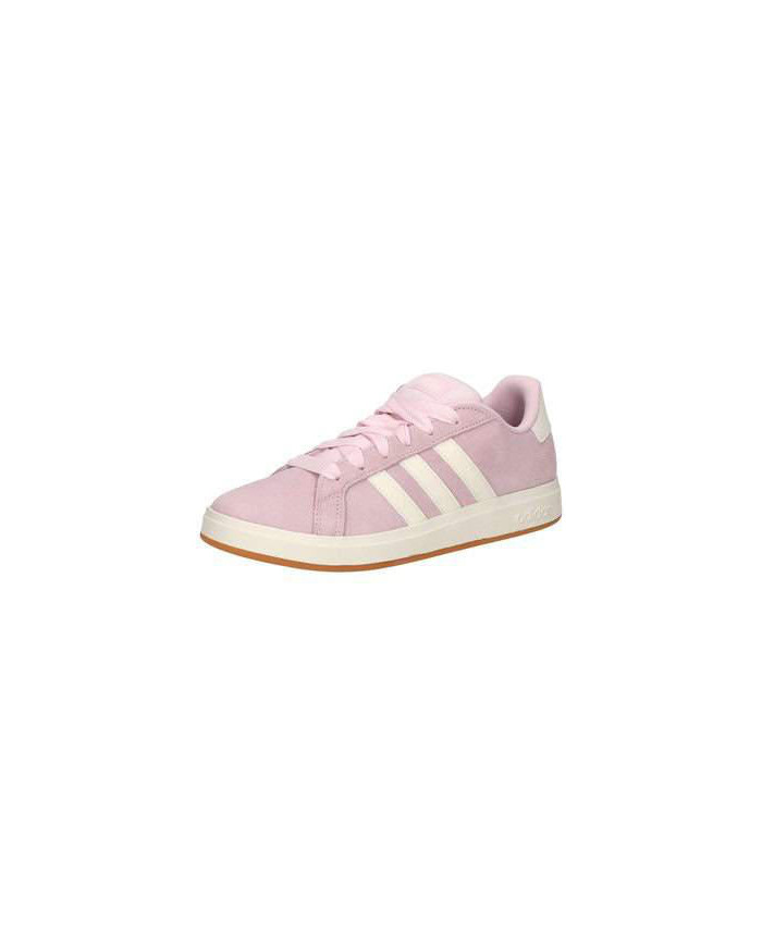ADIDAS GRAND COURT 00S K JP5895 scarpette da donna colore rosa e con lacci con strisce bianche e con scritta dorata 
