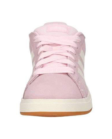 ADIDAS GRAND COURT 00S K JP5895 scarpette da donna colore rosa e con lacci con strisce bianche e con scritta dorata 

