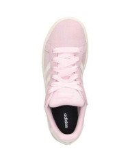 ADIDAS GRAND COURT 00S K JP5895 scarpette da donna colore rosa e con lacci con strisce bianche e con scritta dorata 
