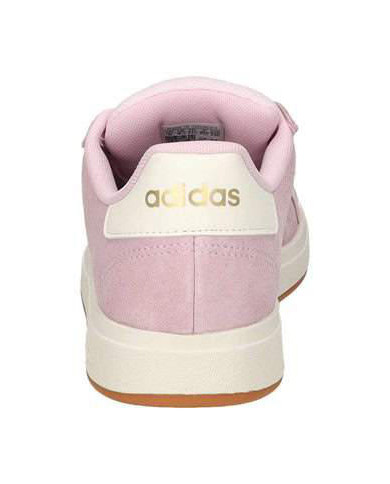 ADIDAS GRAND COURT 00S K JP5895 scarpette da donna colore rosa e con lacci con strisce bianche e con scritta dorata 
