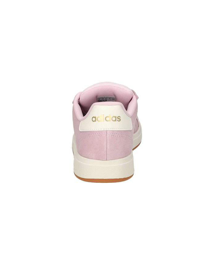 ADIDAS GRAND COURT 00S K JP5895 scarpette da donna colore rosa e con lacci con strisce bianche e con scritta dorata 
