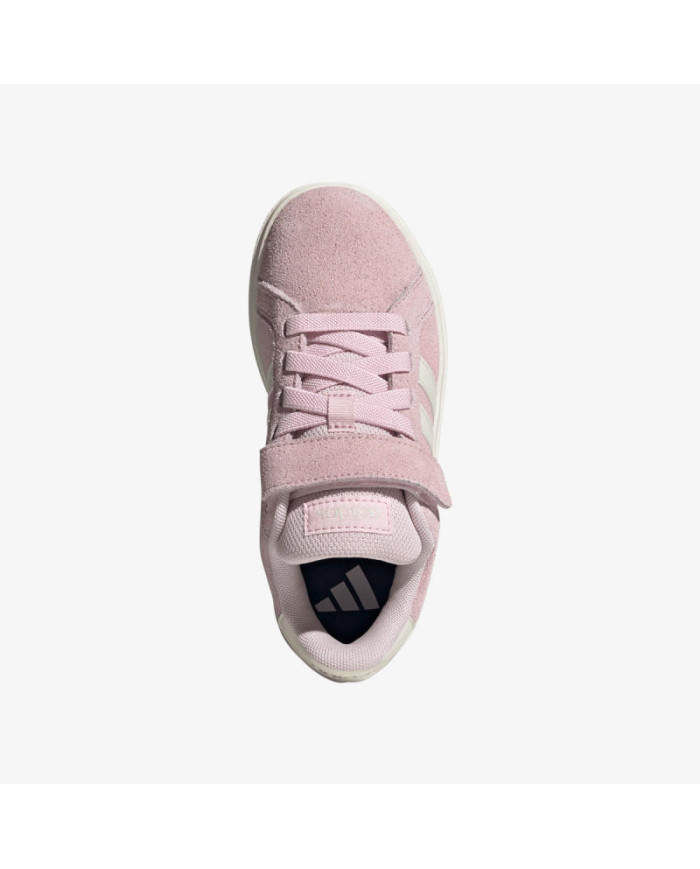 Sneakers ADIDAS GRAND COURT 00S EL C JH6181 bambini con lacci finti e strappi rosa in camoscio 
