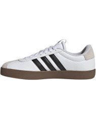 Scarpe da ginnastica ADIDAS VL COURT 3.0 ID6285 bianca e nera con suola marrone. 
