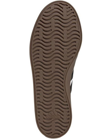 Scarpe da ginnastica ADIDAS VL COURT 3.0 ID6285 bianchge con strisce nere e suola marrone. 
