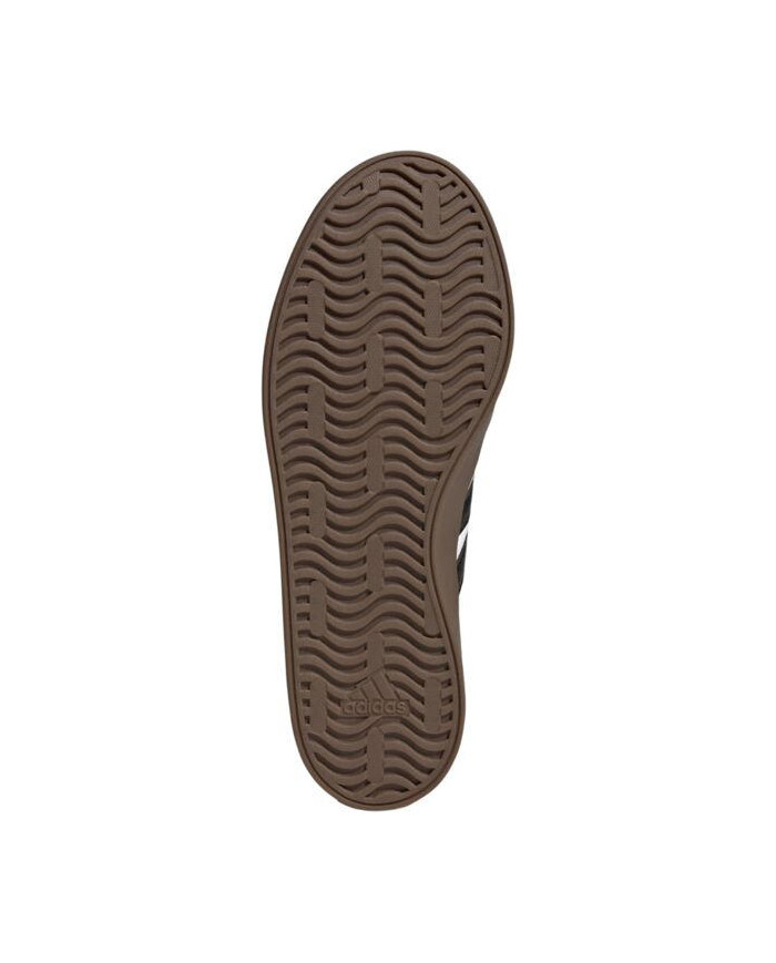 Scarpe da ginnastica ADIDAS VL COURT 3.0 ID6285 bianchge con strisce nere e suola marrone. 
