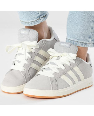 Scarpe da ginnastica ADIDAS GRAND COURT 00S K JH6179 grigio in camoscio con strisce laterali
