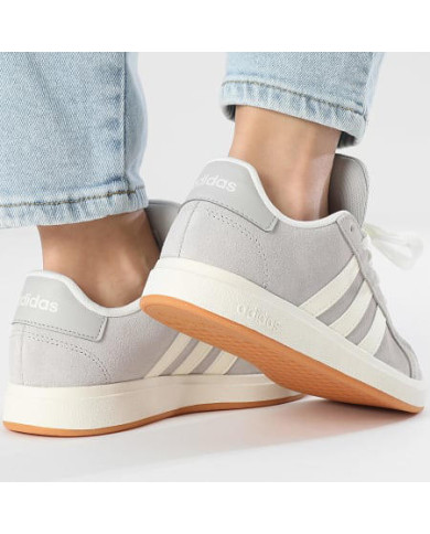 Scarpe da ginnastica ADIDAS GRAND COURT 00S K JH6179 grigio in camoscio con strisce laterali
