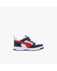 Scarpe da ginnastica \ Sneakers da bambino PUMA REBOUND V6 LO AC+ 397419 rosso, nero e bianco con strappo 
