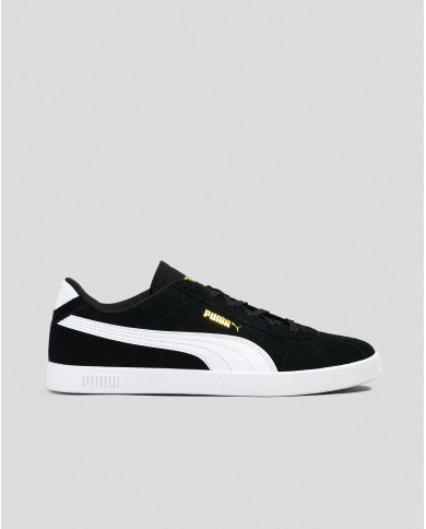Sneakers PUMA CLUB II JR 398886 in camoscio nero e suola bianca. 

