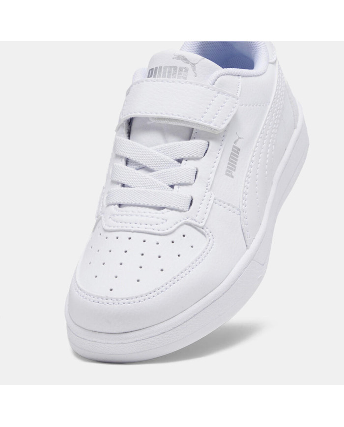 Sneakers kids PUMA CAVEN 2.0AC + PS 393839 02 con tomaia total white 
