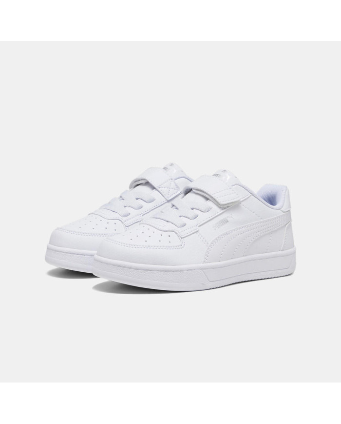 Sneakers kids PUMA CAVEN 2.0AC + PS 393839 02 con tomaia total white 
