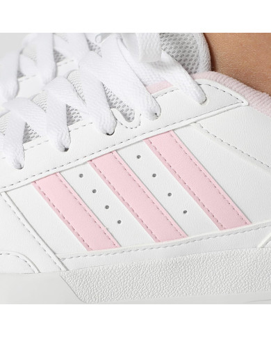 Sneakers con platform ADIDAS BREAK START BOLD J JQ0132 bianco con strisce laterali rosa 

