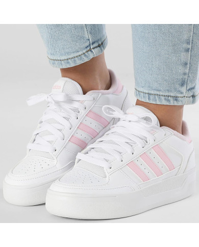 Sneakers con platform ADIDAS BREAK START BOLD J JQ0132 bianco con strisce laterali rosa 
