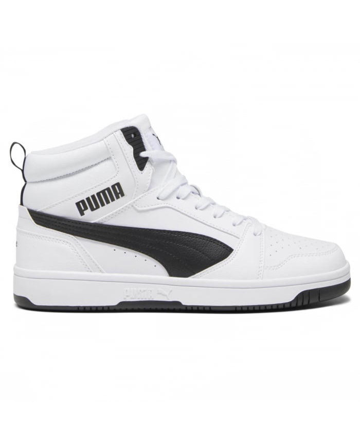 PUMA a collo alto bianche con dettagli neri REBOUND V6 392326 02
