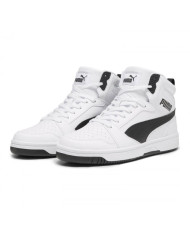 PUMA a collo alto bianche con dettagli neri REBOUND V6 392326 02
