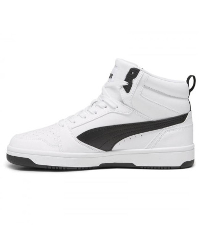 PUMA a collo alto bianche con dettagli neri REBOUND V6 392326 02
