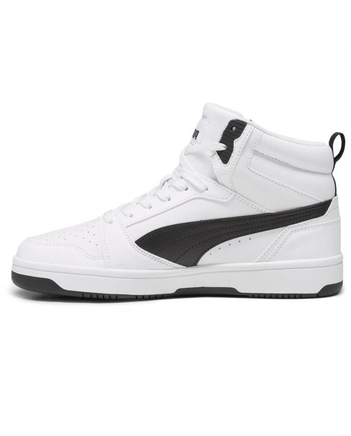 PUMA a collo alto bianche con dettagli neri REBOUND V6 392326 02
