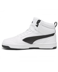 PUMA a collo alto bianche con dettagli neri REBOUND V6 392326 02
