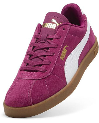 Sneakers PUMA CLUB II JR 398886 in camoscio nero e suola bianca. 

