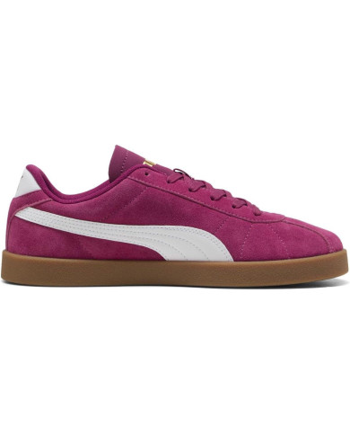 Sneakers PUMA CLUB II JR 398886 in camoscio nero e suola bianca. 

