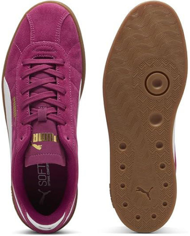 Sneakers PUMA CLUB II JR 398886 in camoscio nero e suola bianca. 

