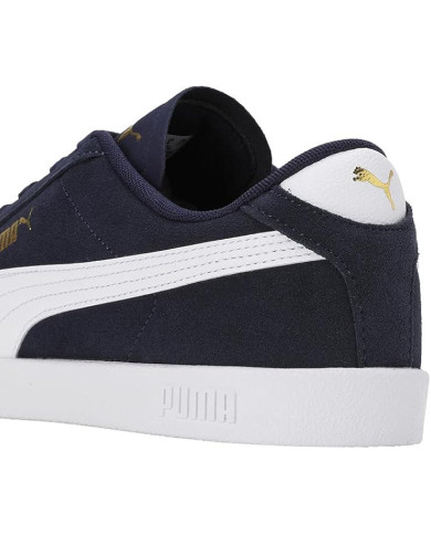 Sneakers PUMA CLUB II JR 398886 in camoscio nero e suola bianca. 

