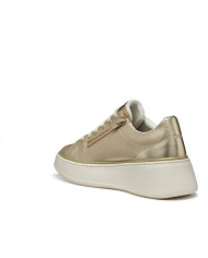 Sneakers dalla linea elegante GEOX D SUNNETTY A D55YHA oro e bianche con cerniera laterale e lacci 
