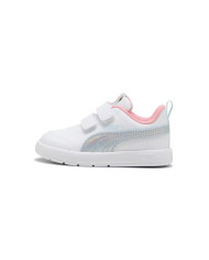 SNEAKERS BAMBINA PUMA COURTFLEXV3 SPACEBELLE VINF 404346 01 BIANCA E ROSA CON STRAPPO 


