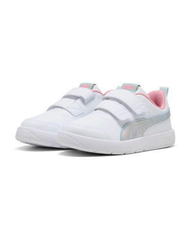 sneakers bambina PUMA COURTFLEXV3 SPACE BELLE V PS 404345 01 ncon due strappi in velcro 

