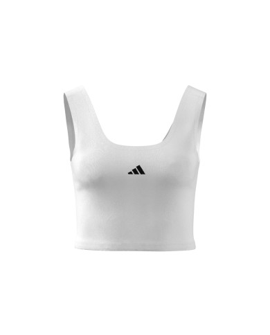 TOP SPORTIVO ADIDAS JD0545 BIANCO BASIC CON LOGO 
