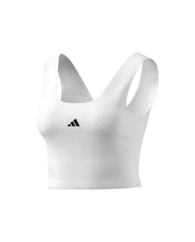 TOP SPORTIVO ADIDAS JD0545 BIANCO BASIC CON LOGO 
